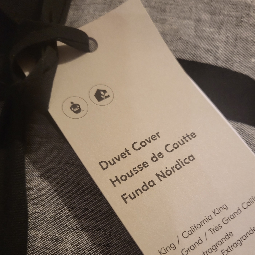 West Elm Duvet Cover in Charcoal and Black